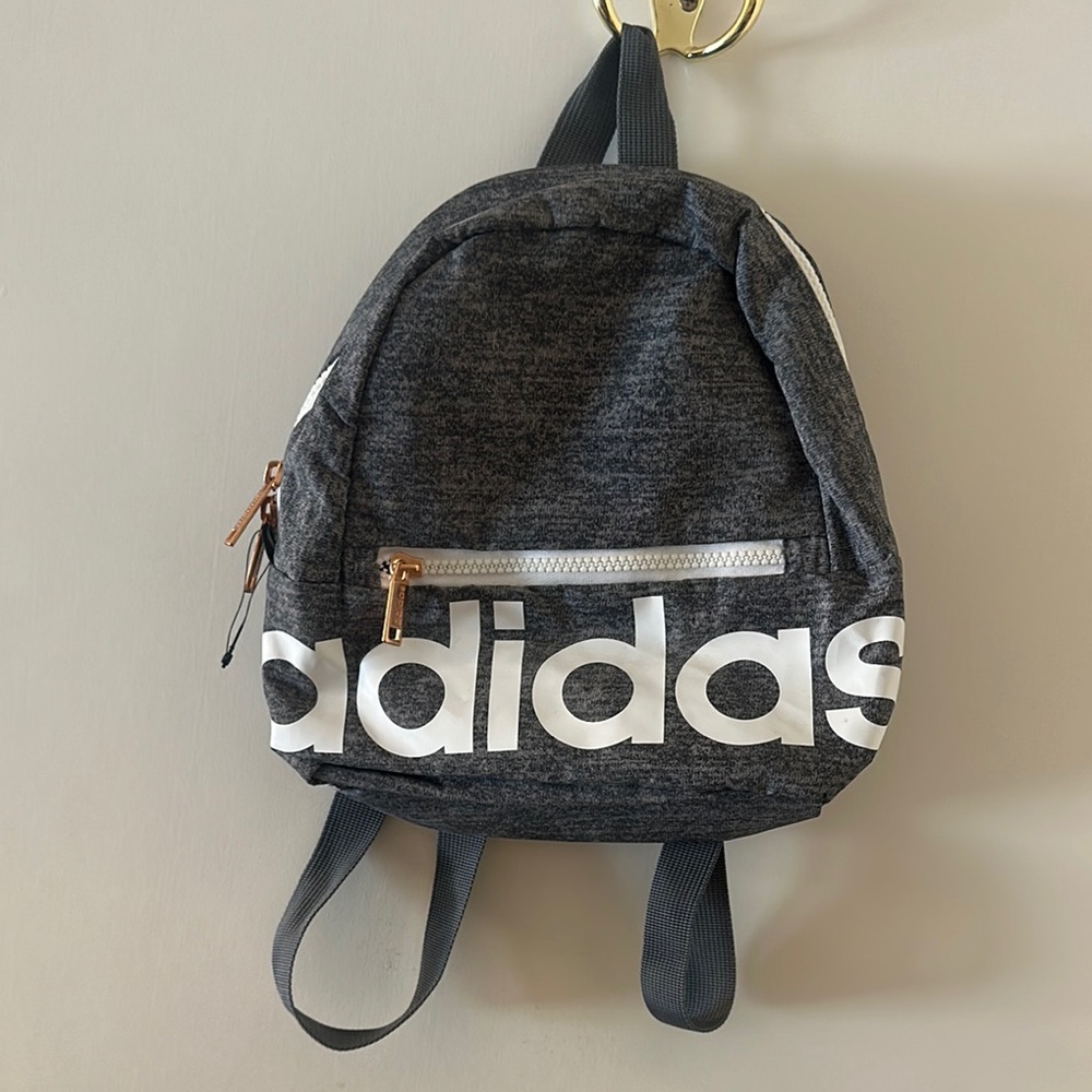 Adidas Charcoal Backpack with White Logo